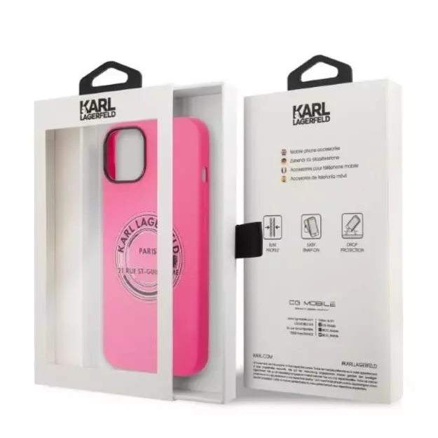 Karl Lagerfeld KLHCP14MSRSGRCF iPhone 14 Plus 6.7 &quot hardcase pink / pink Silicone RSG 14