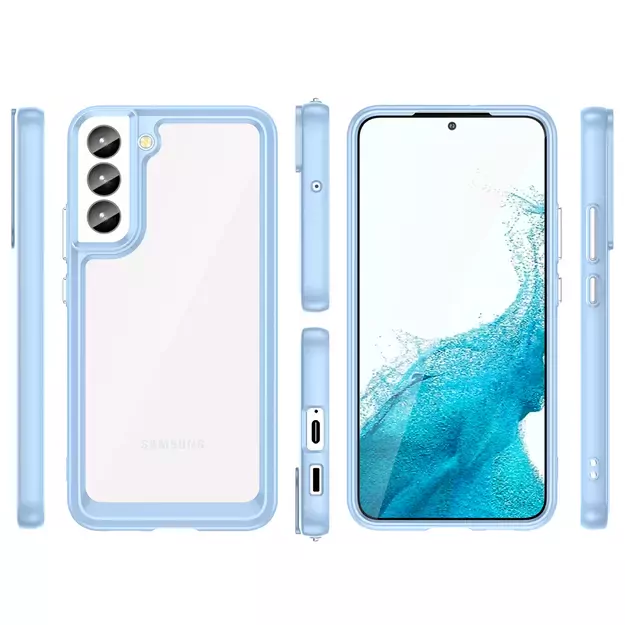 Outer Space Case for Samsung Galaxy S23+ cover with a flexible frame blue 1