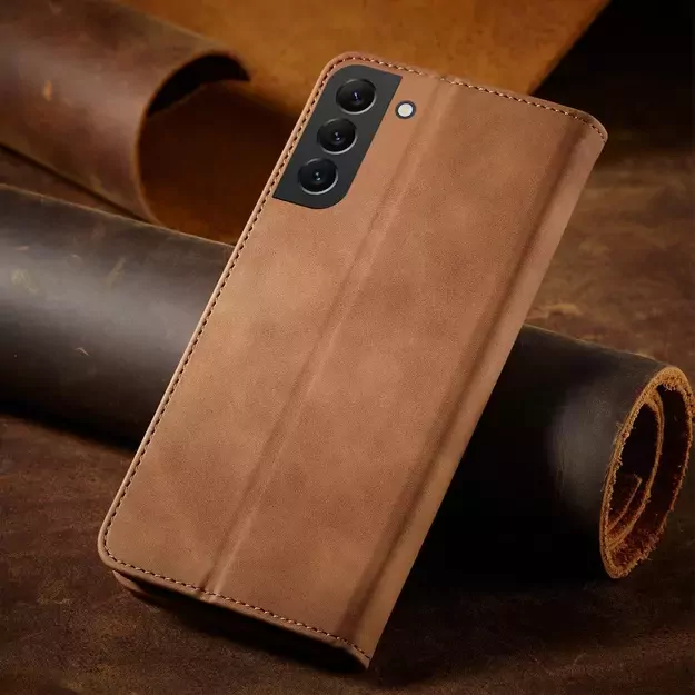Magnet Fancy Case for Samsung Galaxy S23+ flip cover wallet stand brown 19