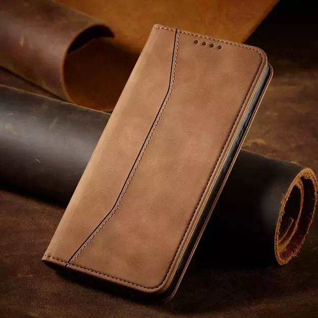 Magnet Fancy Case for Samsung Galaxy S23+ flip cover wallet stand brown 20