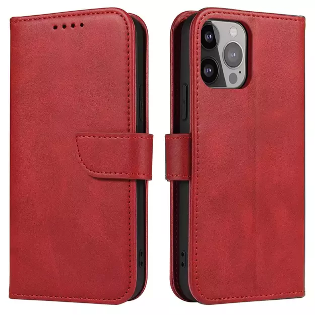 Magnet Case case for Samsung Galaxy S23+ flip cover wallet stand red