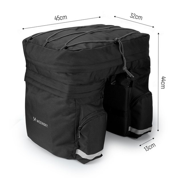 Wozinsky spacious bike bag 60 l for the trunk (rain cover included) black (WBB13BK) 19