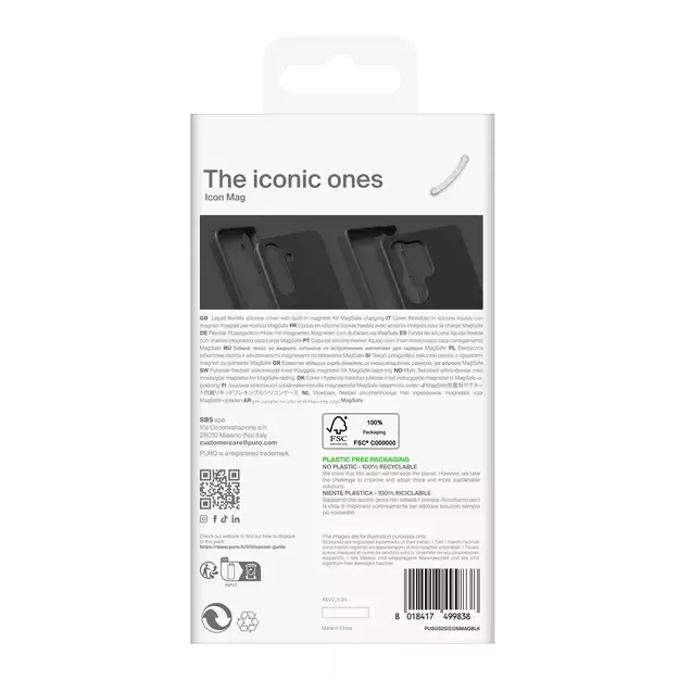 Puro Icon Mag Silicone Case with MagSafe for Samsung Galaxy S25 - Black 3