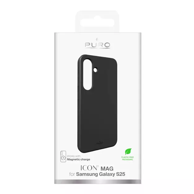 Puro Icon Mag Silicone Case with MagSafe for Samsung Galaxy S25 - Black 2