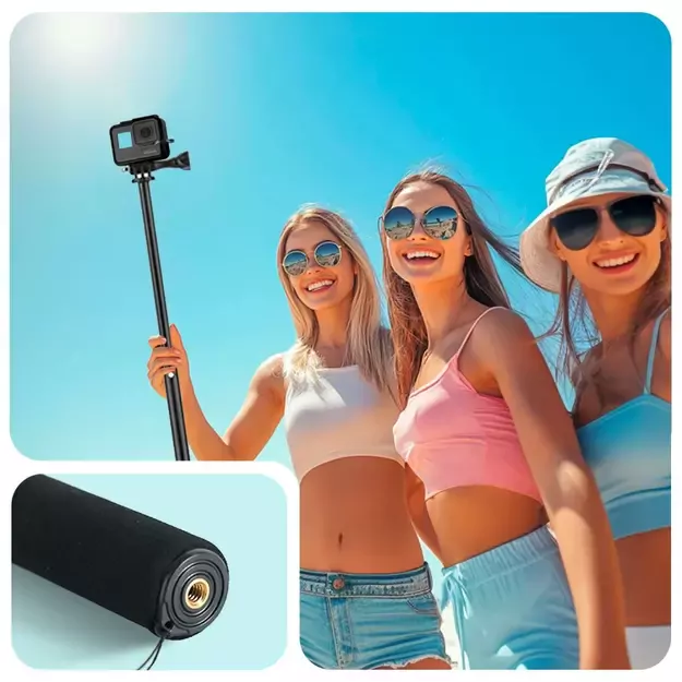 Tech-Protect GA100 Monopad &amp  Selfie Stick for GoPro / DJI - Black 3