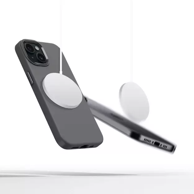 Tech-Protect Silicone PUZ MagSafe iPhone 15 Case - Gray 5