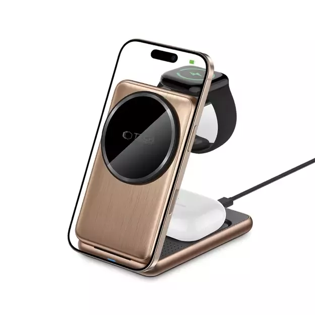QI15W-A42 3in1 Inductive Charger with MagSafe for Apple Devices - Gold 6