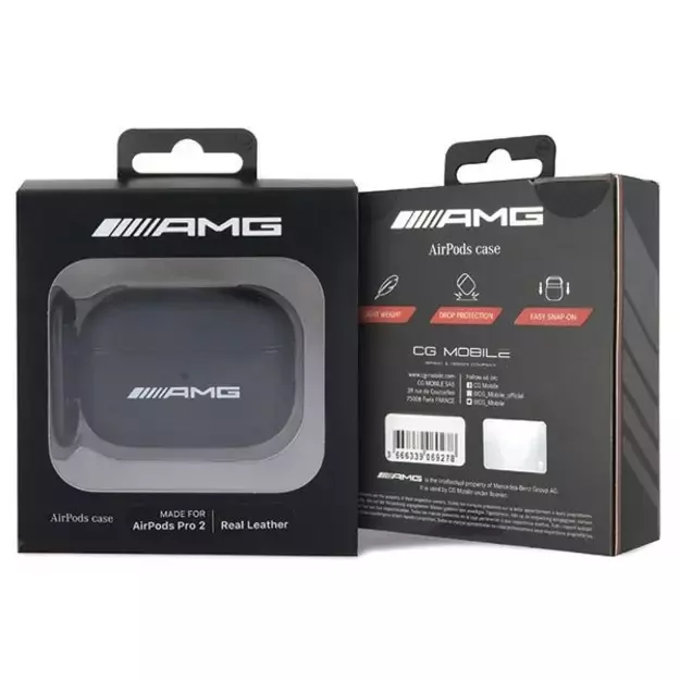 AMG AMAP2SLWK AirPods Pro 2 (2022/2023) cover black/black Leather White Logo 3