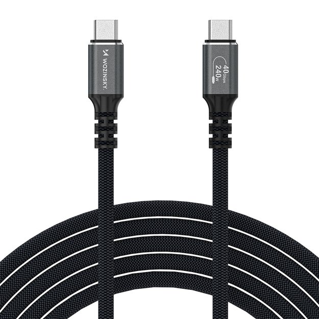 Wozinsky WPS-UY42S USB-C Thunderbolt 4 Cable 240W 2m 4K - Black 1