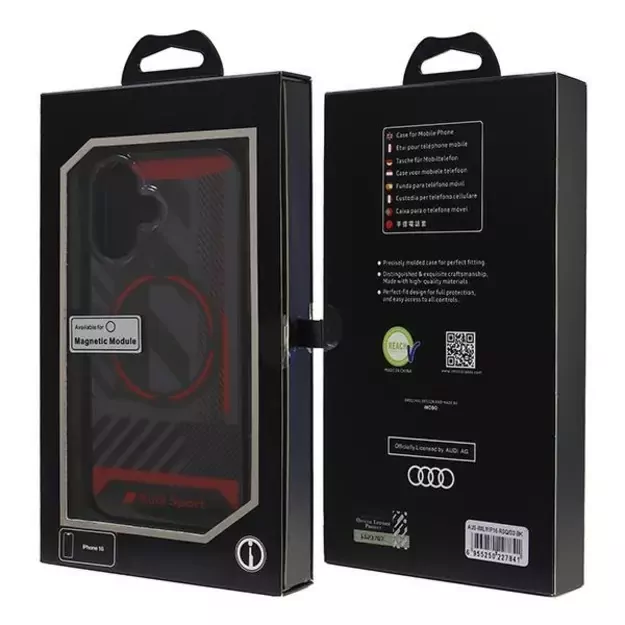 Audi IML Sport MagSafe iPhone 16 6.1&quot  black/black hardcase AUS-IMLMIP16-RSQ/D2-BK 1