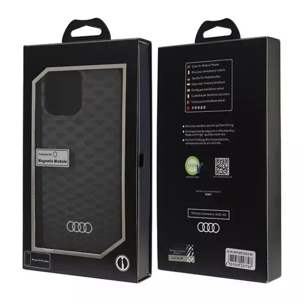 Audi IML Stitching Pattern MagSafe iPhone 16 Pro Max 6.9&quot  black/black hardcase AU-IMLMIP16PM-Q5/D3-BK 6