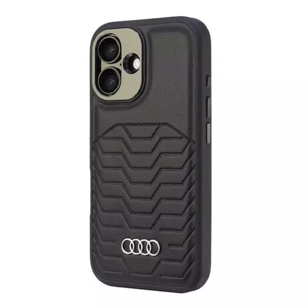 Audi Synthetic Leather MagSafe iPhone 16 Plus 6.7&quot  black/black hardcase AU-TPUPCMIP16M-GT/D3-BK 1