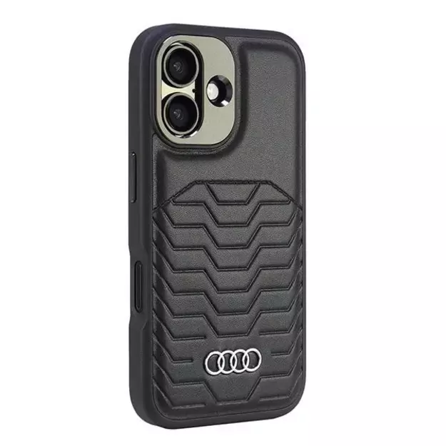 Audi Synthetic Leather MagSafe iPhone 16 Plus 6.7&quot  black/black hardcase AU-TPUPCMIP16M-GT/D3-BK 2