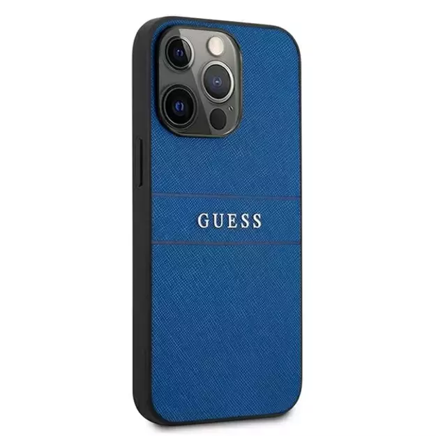 Guess Saffiano Strap Case for iPhone 13 Pro Max 6.7&quot  - Blue 10