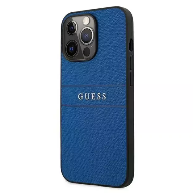 Guess Saffiano Strap Case for iPhone 13 Pro Max 6.7&quot  - Blue 8