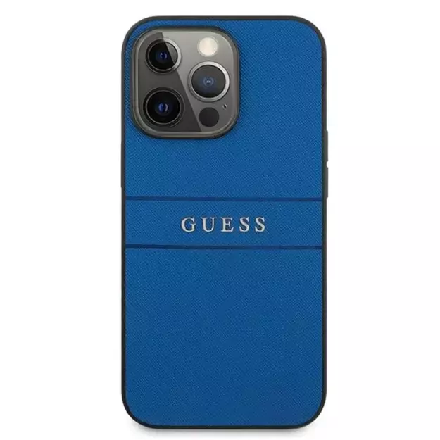 Guess Saffiano Strap Case for iPhone 13 Pro Max 6.7&quot  - Blue 9