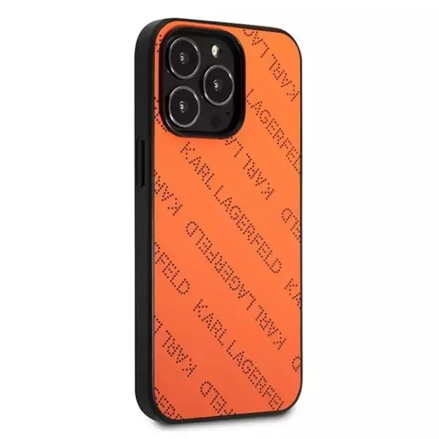 Karl Lagerfeld Perforated Allover Case for iPhone 13 Pro / 13 6.1&quot  - Orange 10