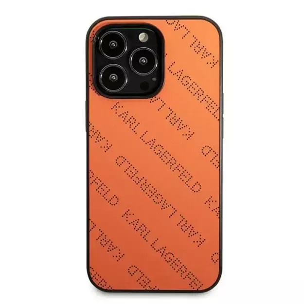 Karl Lagerfeld Perforated Allover Case for iPhone 13 Pro / 13 6.1&quot  - Orange 9