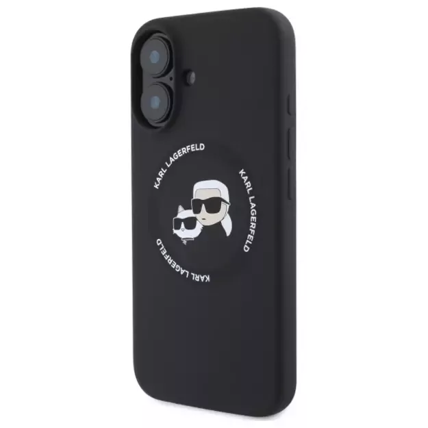 Karl Lagerfeld KLHMP16SSKCHTCK iPhone 16 6.1&quot  black/black hardcase Silicone Karl&amp Choupette Heads MagSafe 8