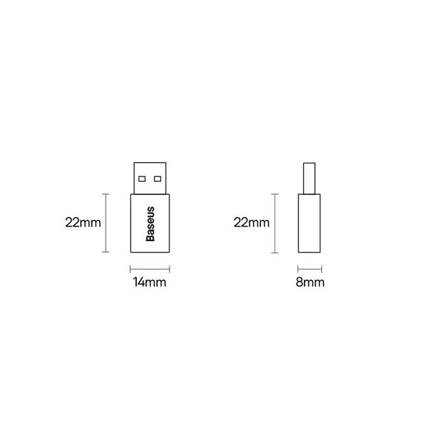Baseus Ingenuity Series Mini USB 3.1 OTG to USB Type C adapter black (ZJJQ000101) 15
