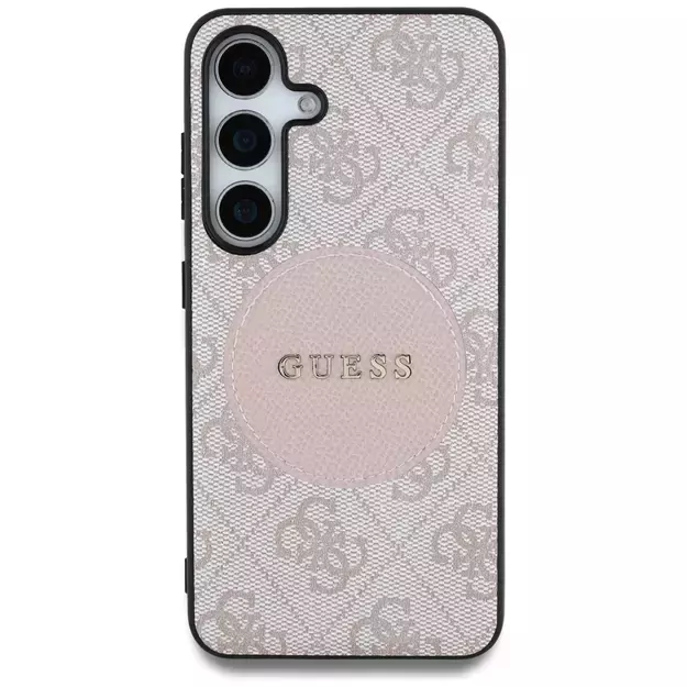 Guess 4G Round Patch Classic Logo MagSafe Case for Samsung Galaxy S25 Pink 9