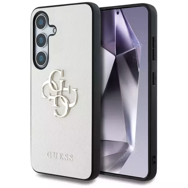 Guess Grained Big 4G Logo Small Classic Logo case for Samsung Galaxy S25 beige