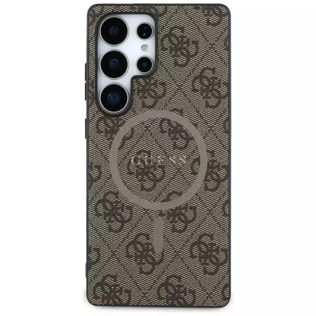 Guess Leather 4G Colored Ring Classic Logo MagSafe Case Samsung Galaxy S25 Ultra brown 9