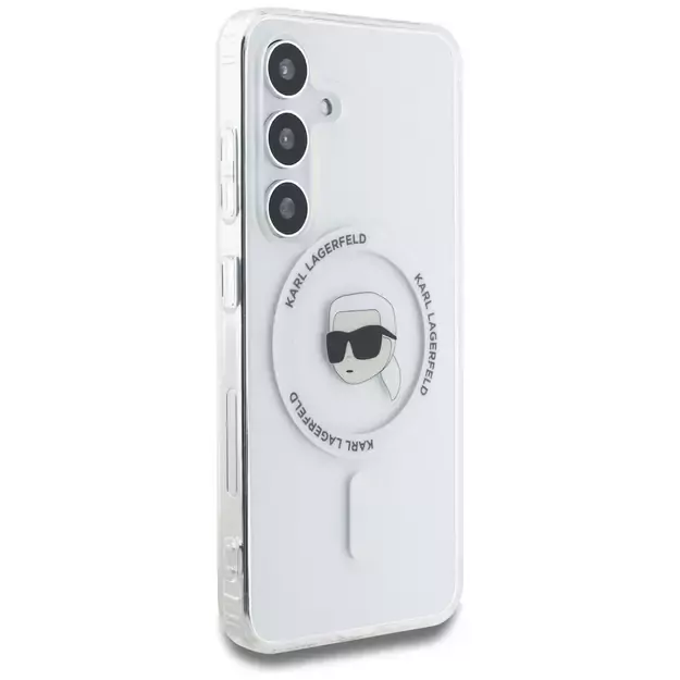 Case Karl Lagerfeld Button Karl Head Printed Logo MagSafe Samsung Galaxy S25 white 10