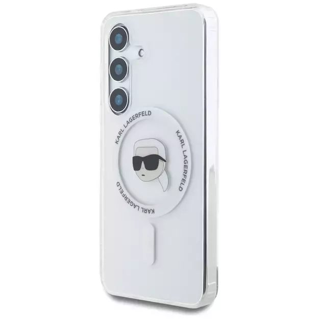 Case Karl Lagerfeld Button Karl Head Printed Logo MagSafe Samsung Galaxy S25 white 8