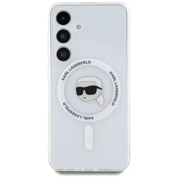 Case Karl Lagerfeld Button Karl Head Printed Logo MagSafe Samsung Galaxy S25 white 9