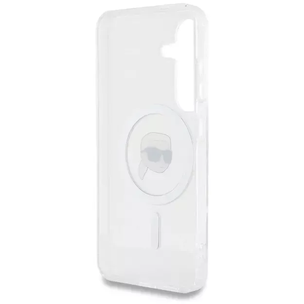 Case Karl Lagerfeld Button Karl Head Printed Logo MagSafe Samsung Galaxy S25 white 13