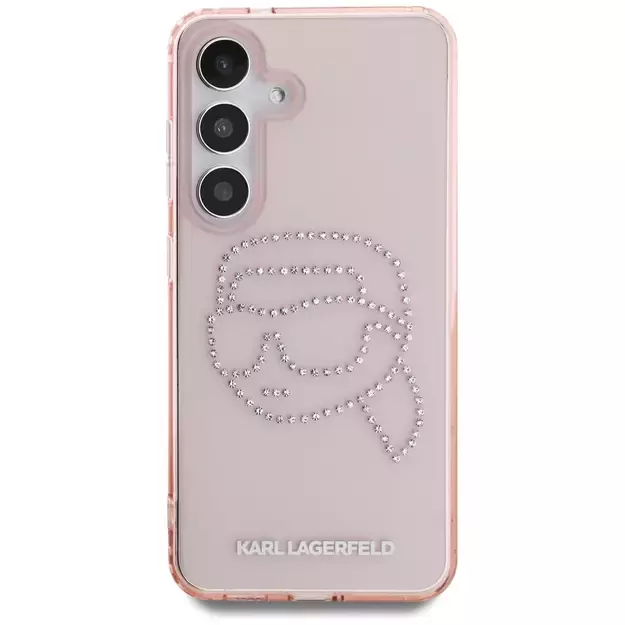 Karl Lagerfeld Rhinestones K. Head Logo Samsung Galaxy S25 Case Pink 9