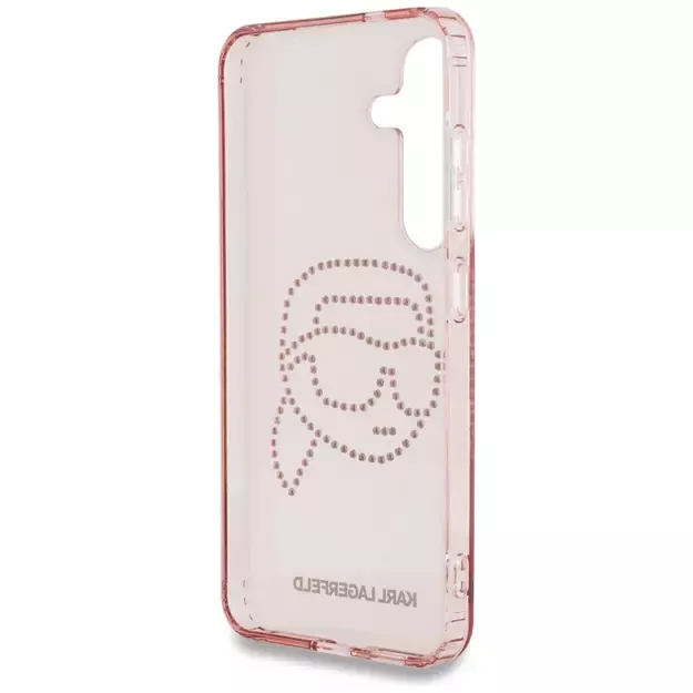 Karl Lagerfeld Rhinestones K. Head Logo Samsung Galaxy S25 Case Pink 13