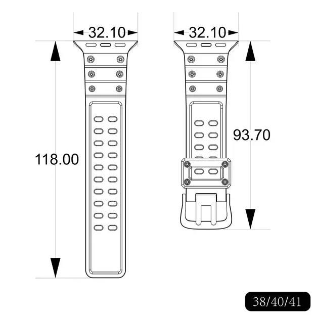Strap Triple Protection for Apple Watch 38 / 40 / 41 mm band bracelet - transparent 10