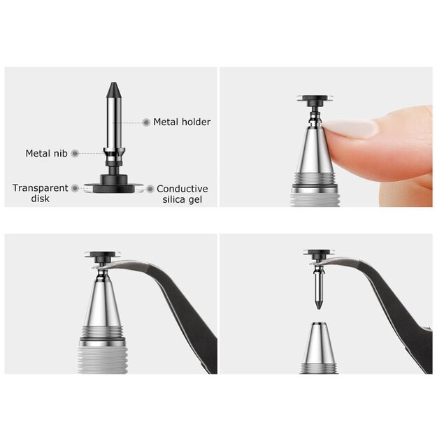 Baseus Golden Cudgel ACPCL-0S double-sided stylus for tablets, phones with gel pen - silver 12