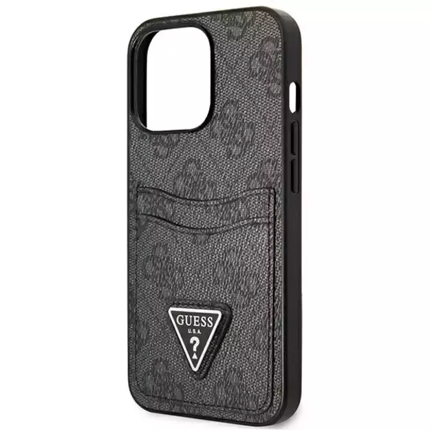 Guess GUHCP13LP4TPK iPhone 13 Pro / 13 6.1&quot  black/black hardcase 4G Triangle Logo Cardslot 12