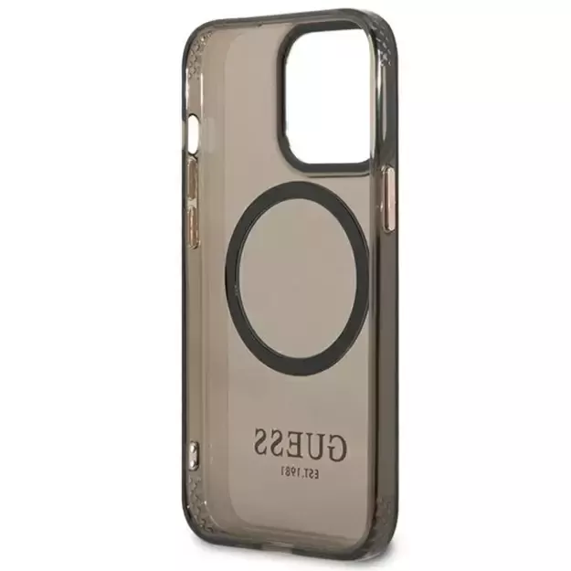 Guess Gold Outline Translucent MagSafe Case for iPhone 13 Pro / iPhone 13 - Black 6