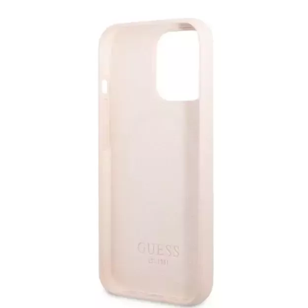 Guess GUHMP13LSPLP iPhone 13 Pro / 13 6.1&quot  pink/pink hard case Silicone Logo Plate MagSafe 13