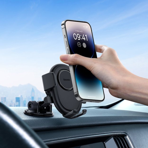 [RETURNED ITEM] Baseus UltraControl Lite Series car phone holder - black 7