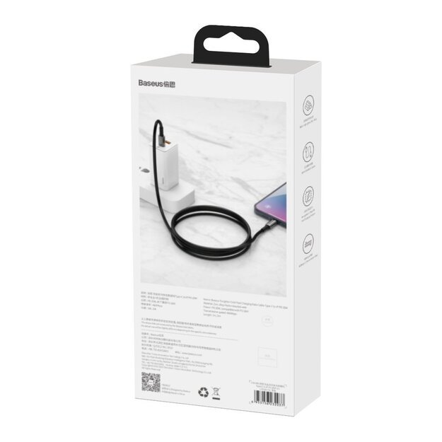 Baseus CATWJ-01 USB-C - USB-C PD QC cable 100W 5A 1m - black 5
