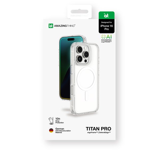 AmazingThing Titan Pro Mag Case with Magnetic Ring for iPhone 16 Pro - Transparent 4