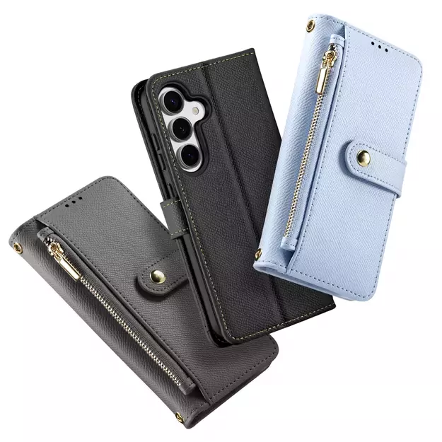 Dux Ducis Lawa Leather Case for Samsung Galaxy S25 with Detachable Magnetic Wallet - Blue 22