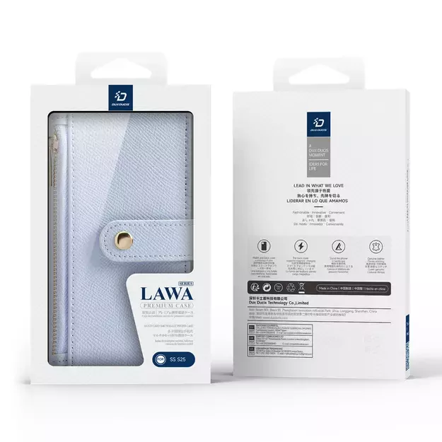Dux Ducis Lawa Leather Case for Samsung Galaxy S25 with Detachable Magnetic Wallet - Blue 24