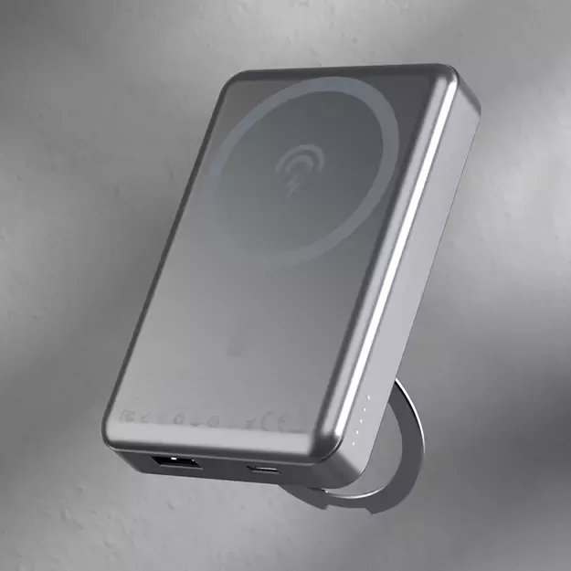 Dudao K28 10000mAh PD 22.5W MagSafe Powerbank with Metal Case and Ring Stand - Gray 2