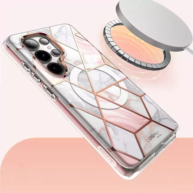 Supcase Cosmo Mag Case for Samsung Galaxy S25 Ultra - Marble Pink 1