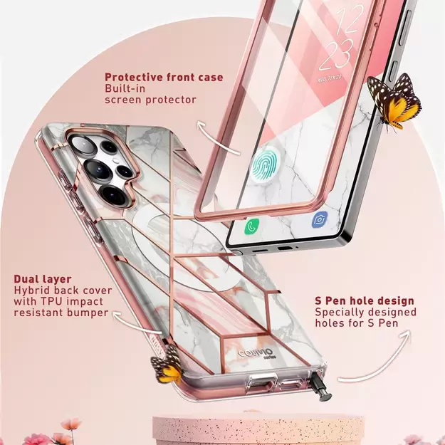 Supcase Cosmo Mag Case for Samsung Galaxy S25 Ultra - Marble Pink 3