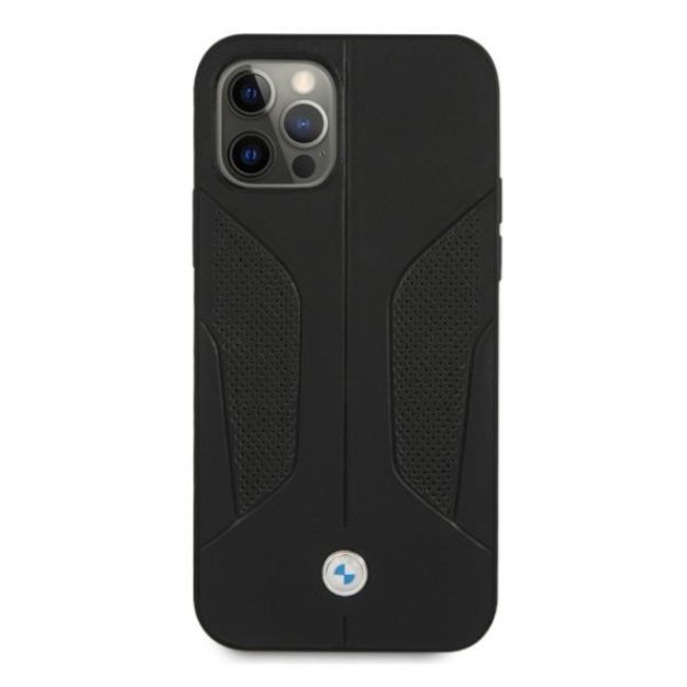 Etui BMW BMHCP12LRSCSK iPhone 12 Pro Max 6,7  czarny/black hardcase Leather Perforate Sides 2