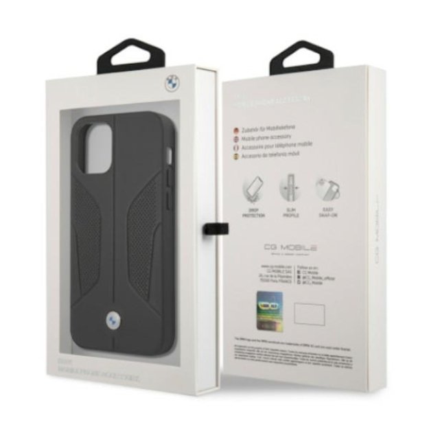 Etui BMW BMHCP12LRSCSK iPhone 12 Pro Max 6,7  czarny/black hardcase Leather Perforate Sides 7