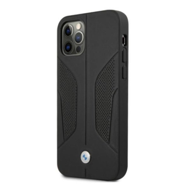 Etui BMW BMHCP12LRSCSK iPhone 12 Pro Max 6,7  czarny/black hardcase Leather Perforate Sides 1