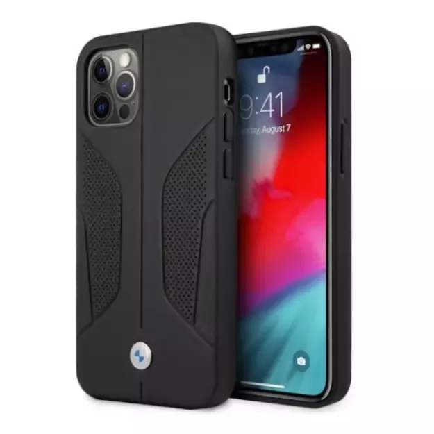 Etui BMW BMHCP12LRSCSK iPhone 12 Pro Max 6,7  czarny/black hardcase Leather Perforate Sides